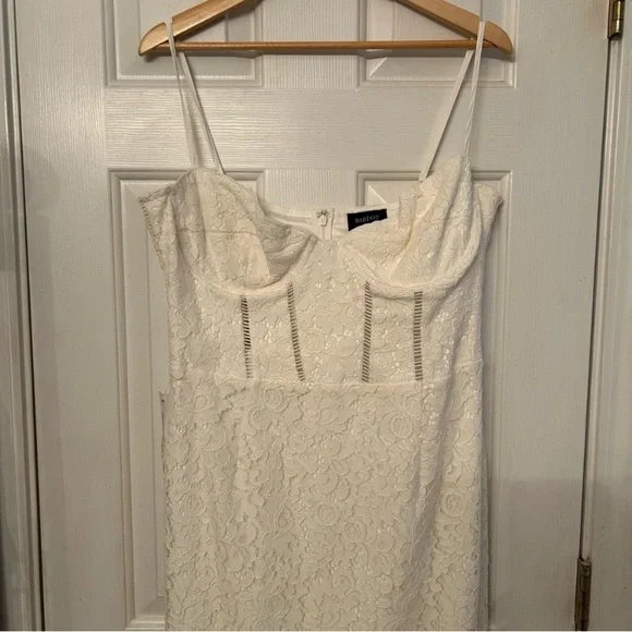 zara white lace midi dress PLEATED LACE MIDI DRESS - Beige marl